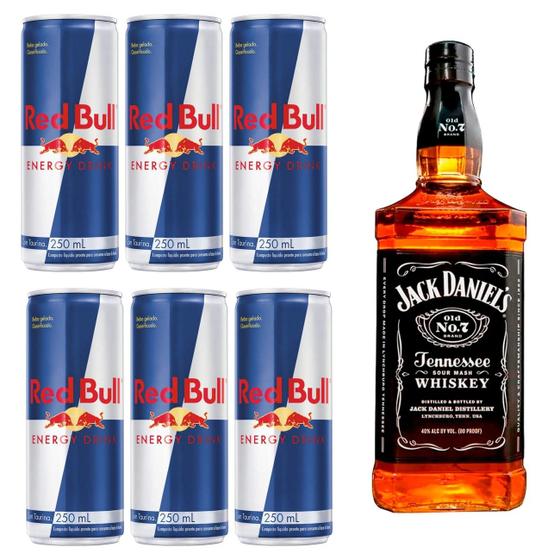 Imagem de Combo Whiskey Jack Daniels + 6 x Red Bull 250ml