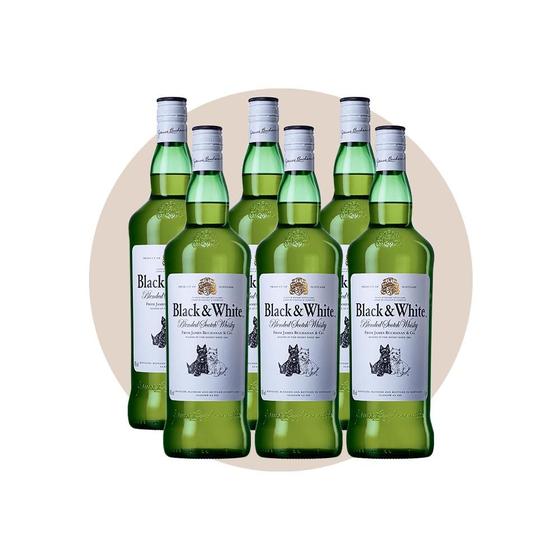 Combo Whisky Black & White 1L - 6 Unidades Menor preço em Combo Whisky Black & White 1L - 6 Unidades