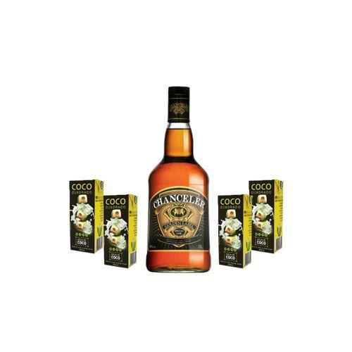 Imagem de Combo Whisky Chanceler 1L + 4 Agua de Coco Quadrado 200ml