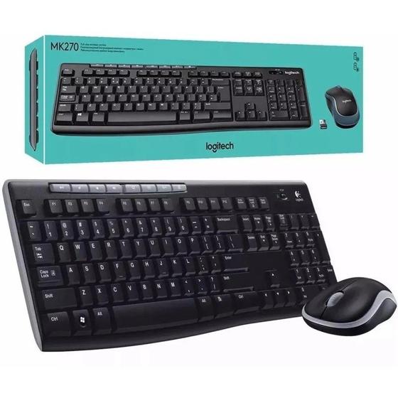 Imagem de Combo wireless teclado e mouse mk270 preto 920-004433 logitech