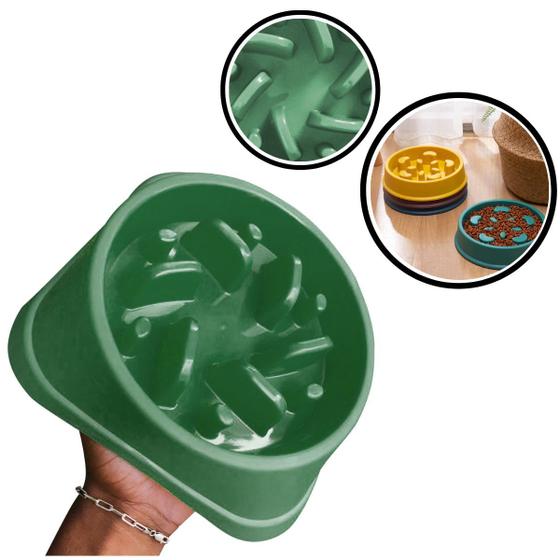 Imagem de Comedouro Alimentador Lento Verde Cozinha De Chão Plástico Luxo