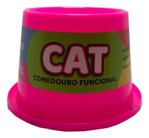 Imagem de Comedouro Alto Antiformiga Cat Gato Classica 250ml Rosa