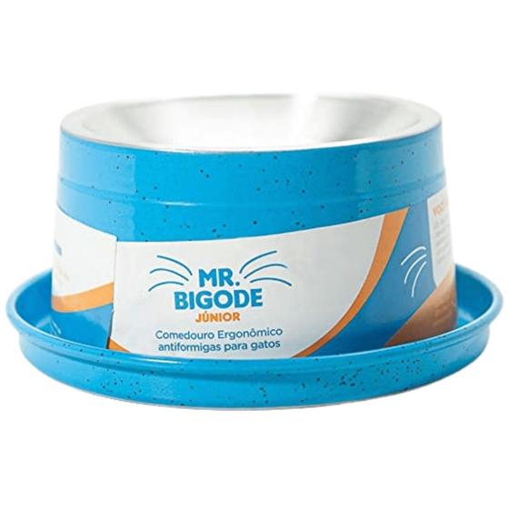 Imagem de Comedouro Anti Formiga Ergonômico Para Gatos Mr. Bigode Junior Pote Alumínio 140ml