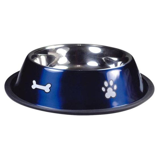 Imagem de Comedouro de Cachorro Inox Print Azul Grande 850ml Jambo Pet