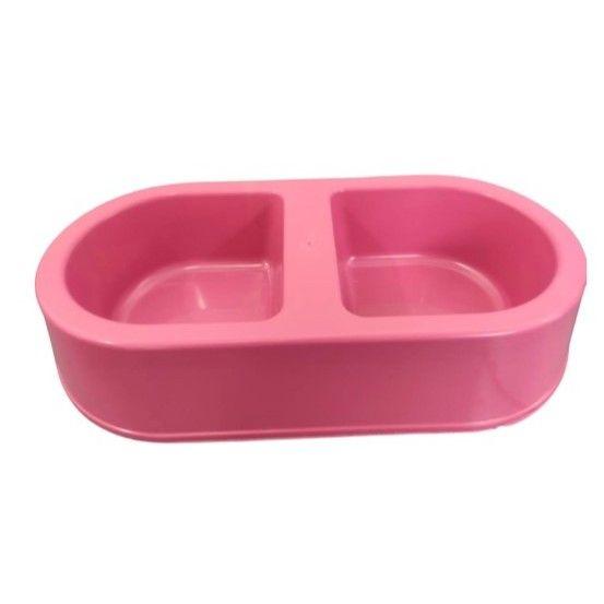 Imagem de Comedouro Duplo para Pets - 28 cm-  Várias Cores, Comedouro Plástico duplo, Comedouros