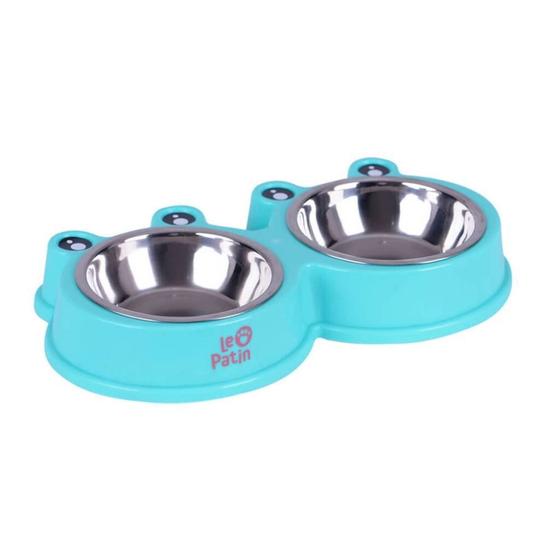 Comedouro e Bebedouro Duplo Para Cães e Gatos Com Pratinho Inox Menor preço em Comedouro e Bebedouro Duplo Para Cães e Gatos Com Pratinho Inox