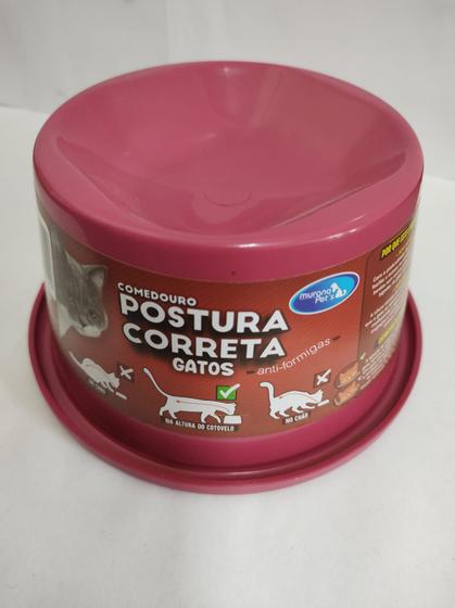 Imagem de Comedouro ergonômico  para gatos, anti formiga - rosa