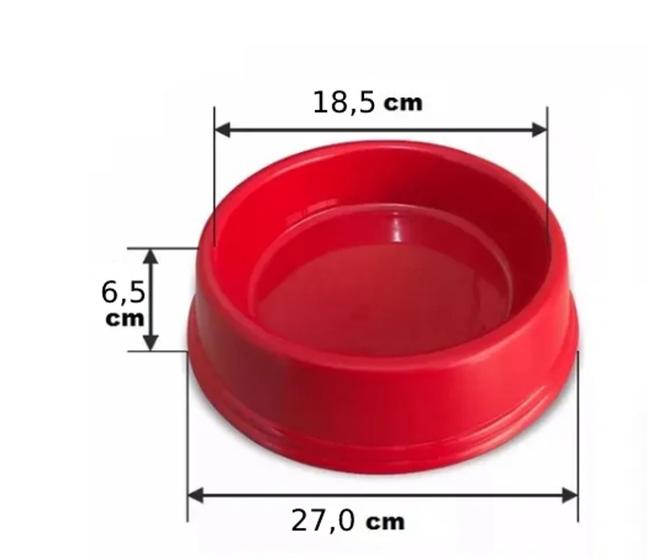 Imagem de Comedouro Para Cachorro Redondo Grande 27cm - 1000ml (cores diversas)