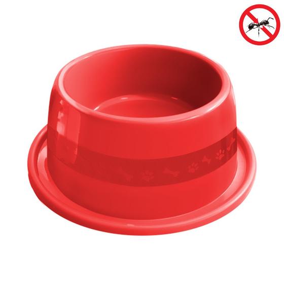 Imagem de Comedouro Para Gatos e Cachorros 1000ml Anti Formiga Grande - Vermelho