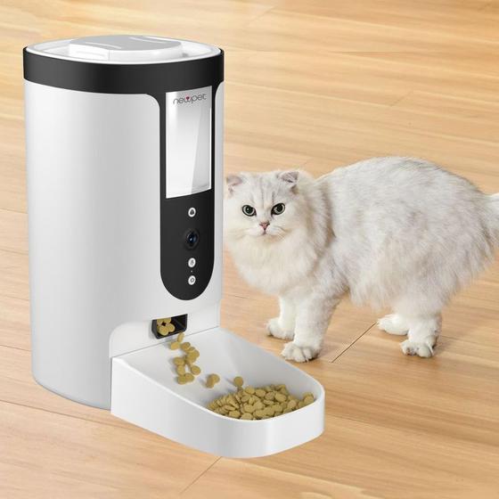 Imagem de Comedouro Pet Robotizado Alimentador Inteligente 4L APP Câmera Alto Falante Temporizador Cachorro Gato