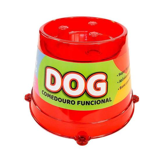 Imagem de Comedouro Pet Toys Lento Vermelho com Glitter para Cães 250 ml