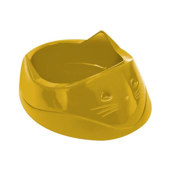Imagem de Comedouro plastico Cara do gato furacaopet 200 ml (amarelo)