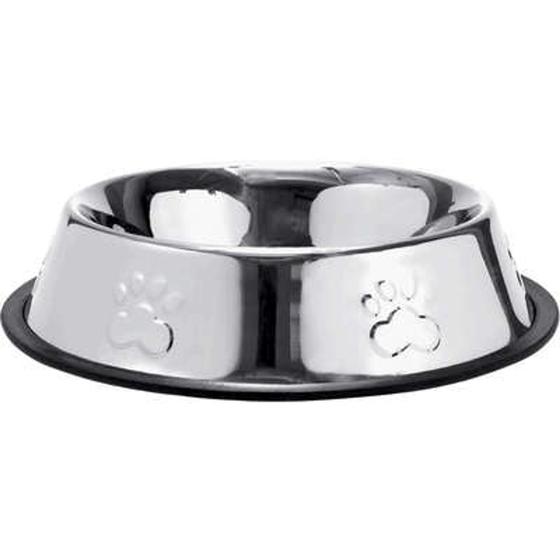 Imagem de Comedouro The Pets Brasil Inox Patas Relevo para Gatos e Cães 22cm