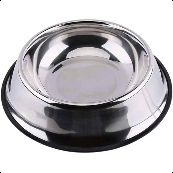 Imagem de Comedouro Tigela Pote Inox Para Cão Cachorro 400ml 22 Cm M