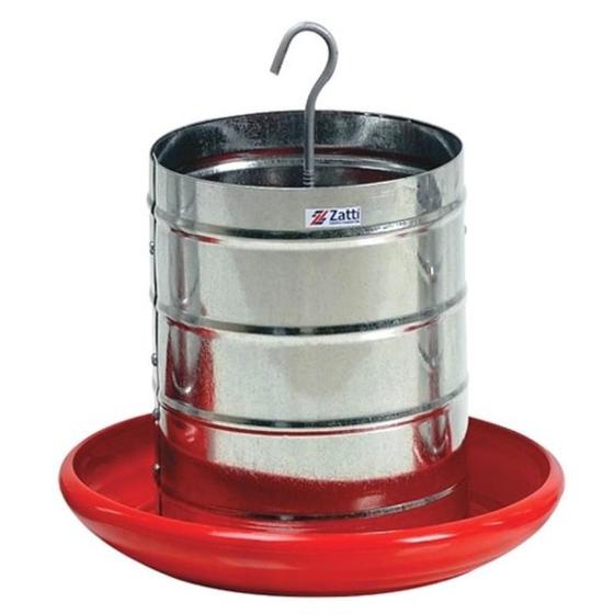 Comedouro Tubular Para Aves Prato Plástico - 15kg Menor preço em Comedouro Tubular Para Aves Prato Plástico - 15kg