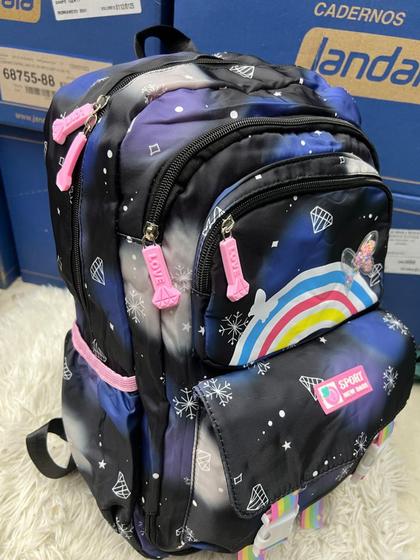 Imagem de Comercio Mochila Escolar Com Estojo De Grande Capacidade Para Estudante Feminina Nylon Impermeavel