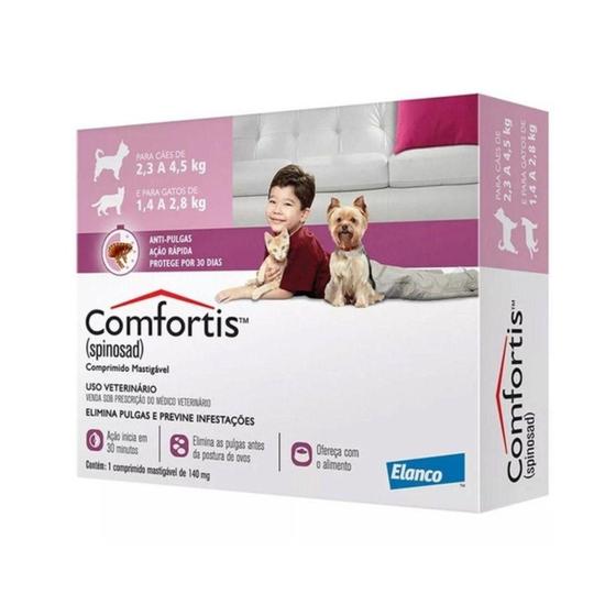 Imagem de Comfortis Antipulgas cães 2,3-4,5kg e gatos 1,4-2,8kg 1 comp - Elanco