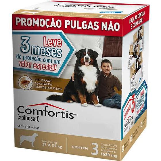 Imagem de Comfortis Antipulgas Elanco 1620Mg 27-54Kg Combo 3 Meses