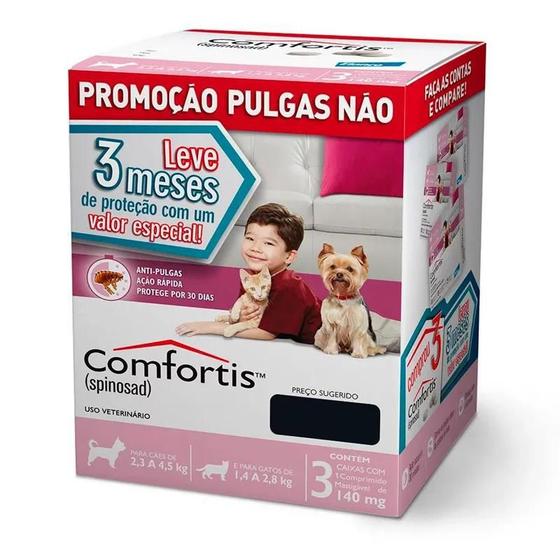 Imagem de Comfortis Cães 2,3 A 4,5Kg E Gatos 1,4 A 2,8Kg-3 Comprimidos