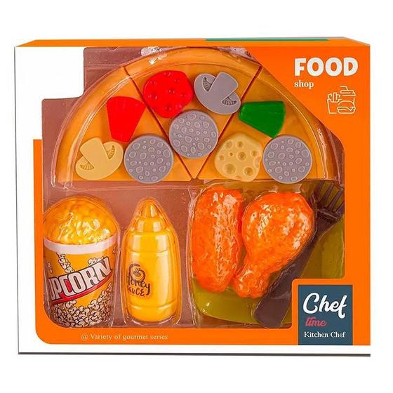 Imagem de Comida Brincar Kit Pizza Frango Frito Pipoca 8905 - Dorémi