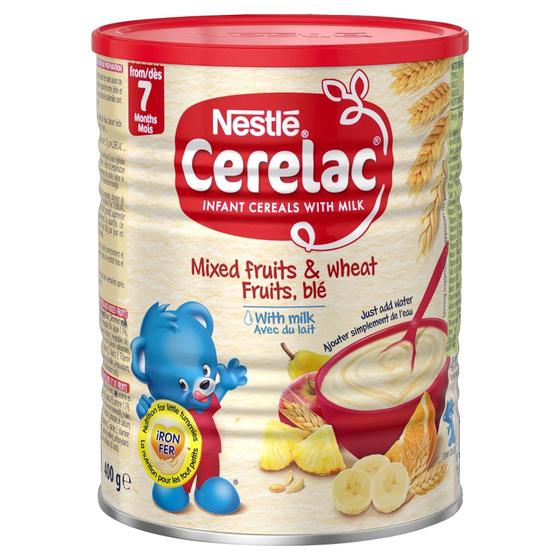 Imagem de Comida para bebês Nestlé Cerelac Mista de Frutas e Trigo com Leite 400g x4