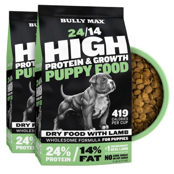 Imagem de Comida para cães Bully Max Puppy 24/14 com alto teor de proteína 4,54 kg (2x2,27 kg)