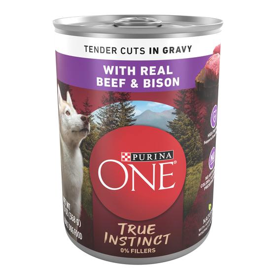 Imagem de Comida úmida para cães Purina ONE True Instinct Beef and Bison 390mL x12