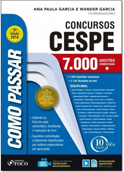 Imagem de Como Passar em Concursos CESPE 7ª edição 2018 - Foco