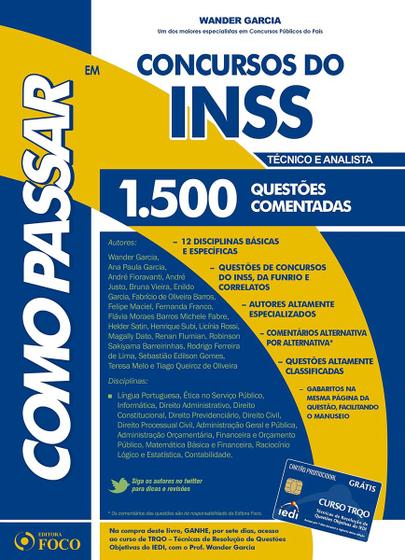 Imagem de Como Passar em Concursos do INSS - Técnico e Analista 1.500 Questões Comentadas - Foco Jurídico