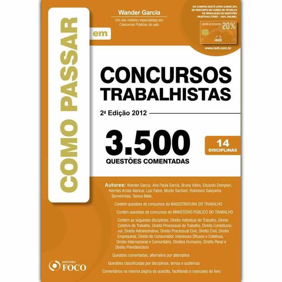 Imagem de Como Passar em Concursos Trabalhistas: 3.500 Questões Comentadas