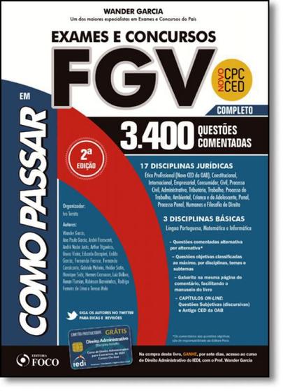 Imagem de Como Passar Em Exames e Concursos da Fgv - 3.400 Questões Comentadas - 2ª Ed. 2016