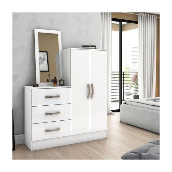 Imagem de Cômoda 2 Portas 3 Gavetas com Espelho Henn