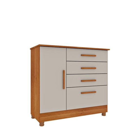 Imagem de Cômoda 4 Gavetas 01 Porta Com Sapateira Chicago Com Pés Tcil Móveis