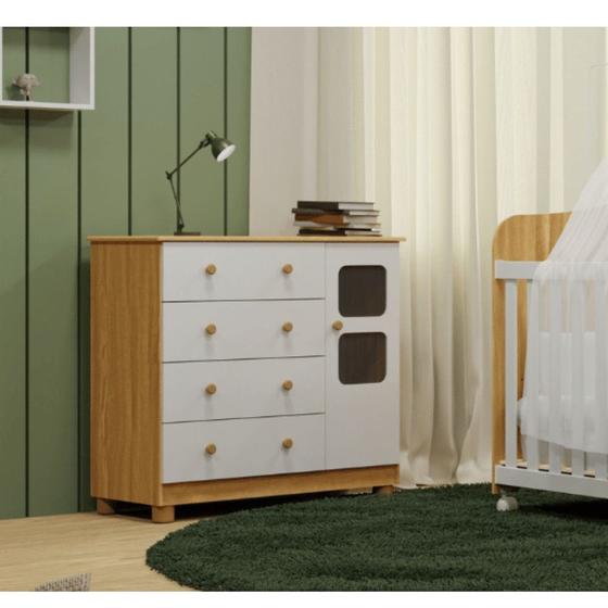 Imagem de Cômoda 4 Gavetas 1 Porta Uli New Móveis Peroba