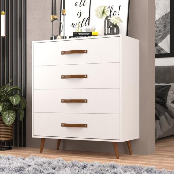 Imagem de Cômoda 4 Gavetas com Pés Retrô 90cmx90cm Pádua