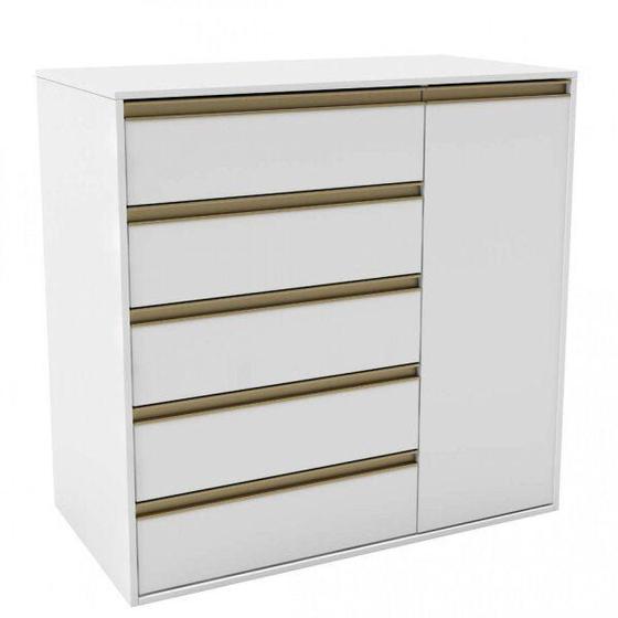 Cômoda 5 Gavetas 1 Porta Auriva Menor preço em Cômoda 5 Gavetas 1 Porta Auriva