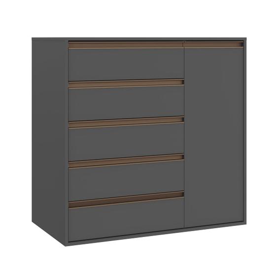Imagem de Cômoda 5 Gavetas 1 Porta Multiuso MDF Select Belmax