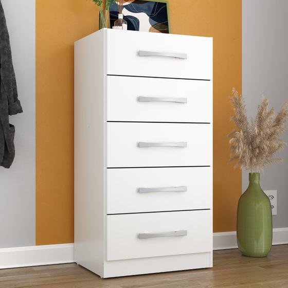 Cômoda 5 Gavetas CO0523 Branco Savana Moville Movelaria é boa?