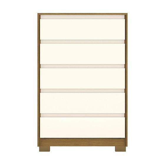 Imagem de Cômoda 5 Gavetas Madison Casa 812 Nature Com Off White
