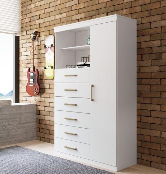 Cômoda 6 Gavetas 1 Porta e Nicho Marabá 1.6 Santos Andirá Branco (309666) é ruim? Cômoda 6 Gavetas 1 Porta e Nicho Marabá 1.6 Santos Andirá Branco (309666) é boa?