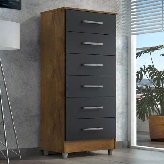 Imagem de Cômoda 6 gavetas - Castanho Onix  Helena