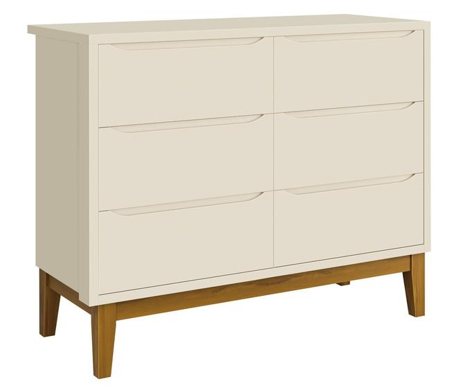 Imagem de Cômoda 6 Gavetas Classic New Areia Fosco com Madeira - Reller