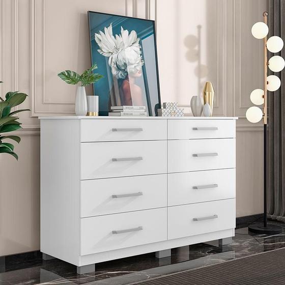 Cômoda 8 Gavetas Ambiente 8050 Branco Brilho - Araplac é ruim? Cômoda 8 Gavetas Ambiente 8050 Branco Brilho - Araplac é boa?
