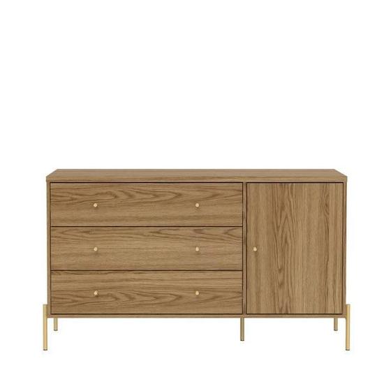 Cômoda c/ 3 Gavetas Jasper 138 cm - Freijó c/ Dourado Menor preço em Cômoda c/ 3 Gavetas Jasper 138 cm - Freijó c/ Dourado
