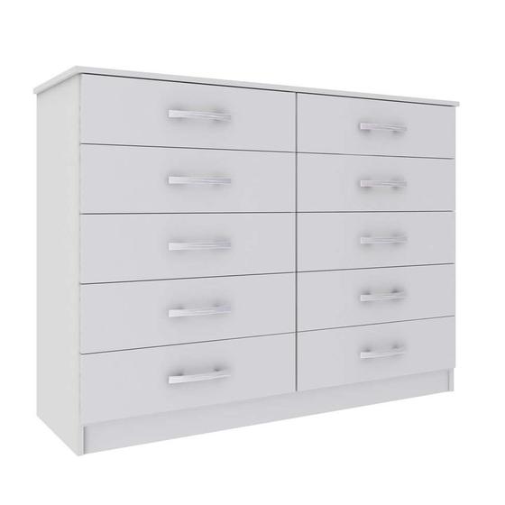 Imagem de Cômoda Com 10 Gavetas Branco  Evidência
