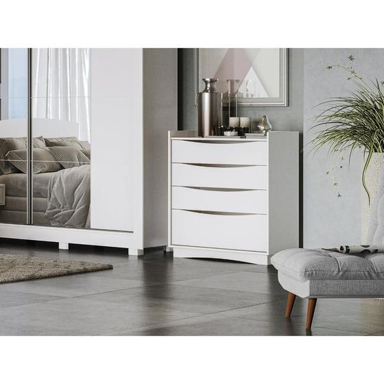Imagem de Cômoda com 3 Gavetas e 1 Gavetão - Branco