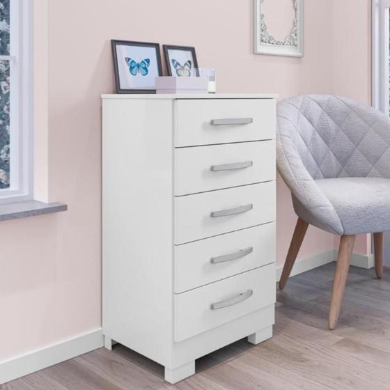 Imagem de Cômoda com 5 Gavetas Areal Branco
