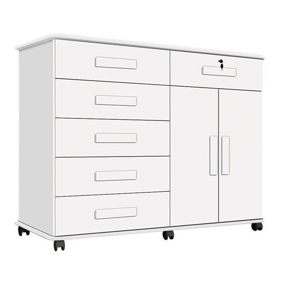 Cômoda com 6 Gavetas e Sapateira Geval Gran Luxo - Branco Menor preço em Cômoda com 6 Gavetas e Sapateira Geval Gran Luxo - Branco