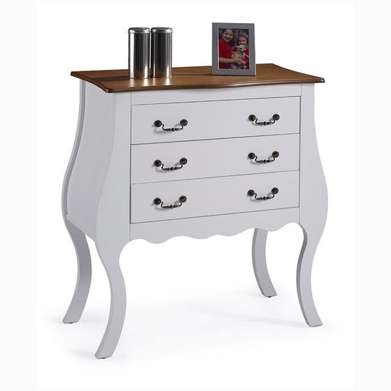 Imagem de Cômoda de Madeira com 3 Gavetas Bombê Antique - M51023