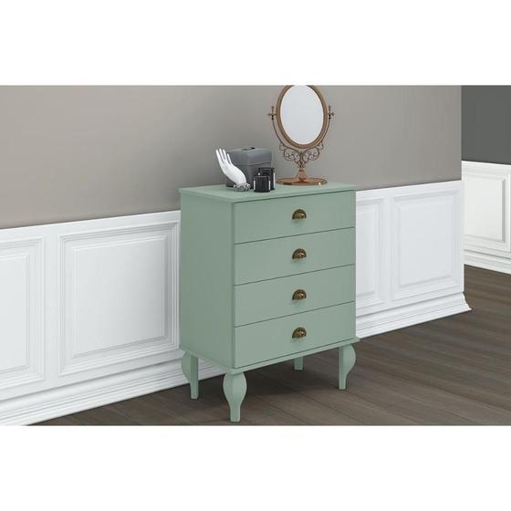 Imagem de Cômoda de Quarto CL 4009 c/ 4 Gavetas Oliva - Movelbento